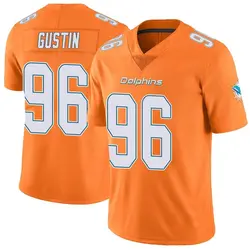 Nike Porter Gustin Miami Dolphins Men's Limited Orange Color Rush Jersey