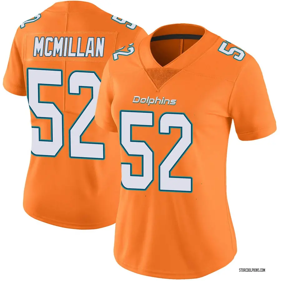 Nike Raekwon McMillan Miami Dolphins Women's Limited Orange Color Rush Jersey