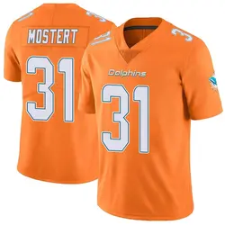 Nike Raheem Mostert Miami Dolphins Youth Limited Orange Color Rush Jersey