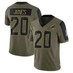 Nike Reshad Jones Miami Dolphins Youth Limited Olive 2021 Salute To Service Jersey
