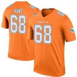 Nike Robert Hunt Miami Dolphins Men's Legend Orange Color Rush Jersey