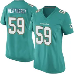 Nike Tommy Heatherly Miami Dolphins Women's Game Aqua Team Color Jersey