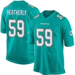 Nike Tommy Heatherly Miami Dolphins Youth Game Aqua Team Color Jersey