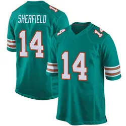 Nike Trent Sherfield Miami Dolphins Youth Game Aqua Alternate Jersey