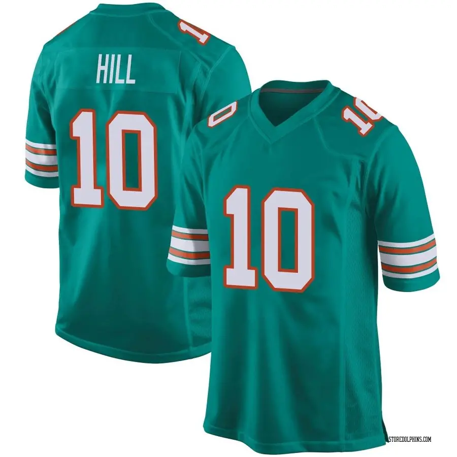 Nike Tyreek Hill Miami Dolphins Youth Game Aqua Alternate Jersey