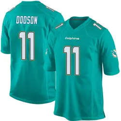 Nike Tyrel Dodson Miami Dolphins Men's Game Aqua Team Color Jersey