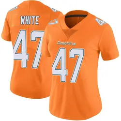 Nike ZaQuandre White Miami Dolphins Women's Limited Orange Color Rush Jersey